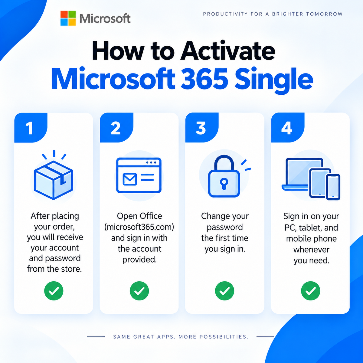 Genuine Microsoft Office 365 License for Mac | Windows | Android | iOS | Tablet - 1 Year